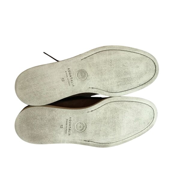 Aquatalia Florian Light Brown Soft Suede Mens Size 12 Shoes Italian Luxury - Picture 11 of 11